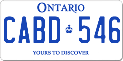 ON license plate CABD546