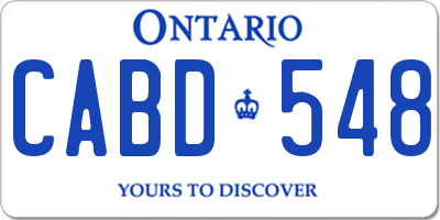 ON license plate CABD548