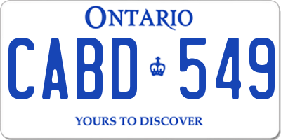 ON license plate CABD549