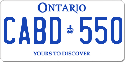 ON license plate CABD550