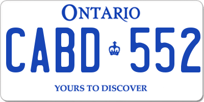 ON license plate CABD552