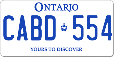 ON license plate CABD554