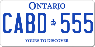 ON license plate CABD555