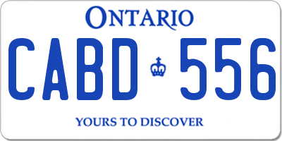 ON license plate CABD556