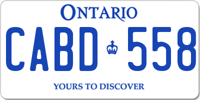 ON license plate CABD558