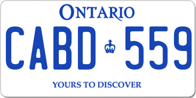 ON license plate CABD559