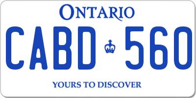 ON license plate CABD560