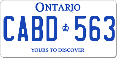 ON license plate CABD563