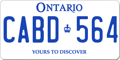 ON license plate CABD564