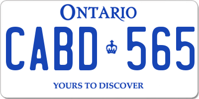 ON license plate CABD565