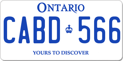 ON license plate CABD566