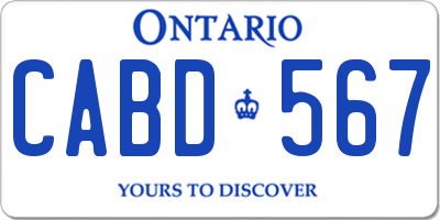 ON license plate CABD567