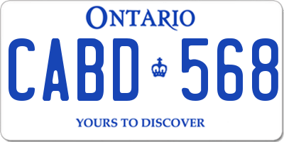 ON license plate CABD568