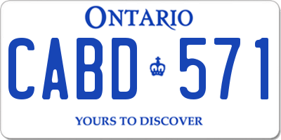 ON license plate CABD571