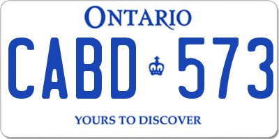 ON license plate CABD573