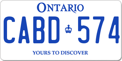 ON license plate CABD574