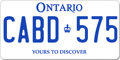 ON license plate CABD575