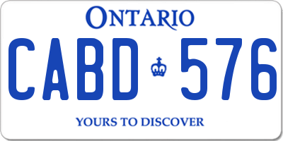 ON license plate CABD576