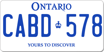 ON license plate CABD578