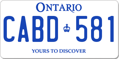 ON license plate CABD581