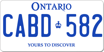 ON license plate CABD582