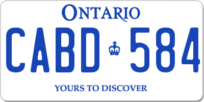 ON license plate CABD584