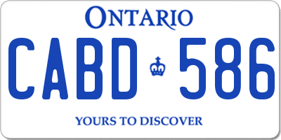 ON license plate CABD586