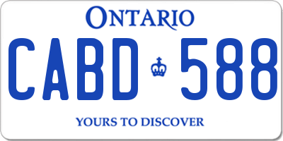 ON license plate CABD588