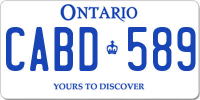 ON license plate CABD589