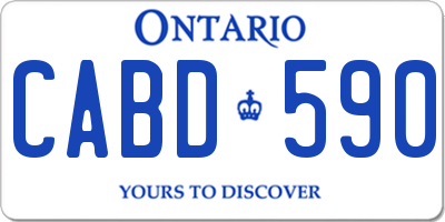 ON license plate CABD590