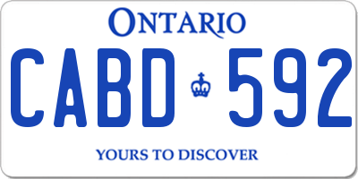 ON license plate CABD592