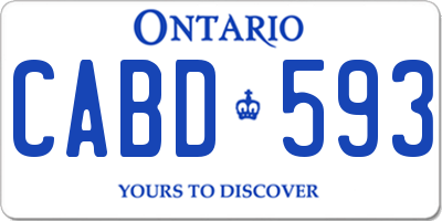 ON license plate CABD593