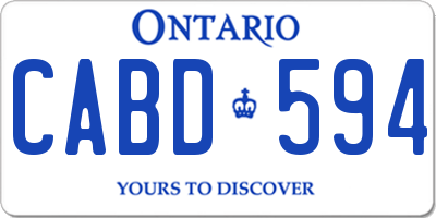 ON license plate CABD594