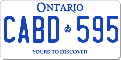 ON license plate CABD595