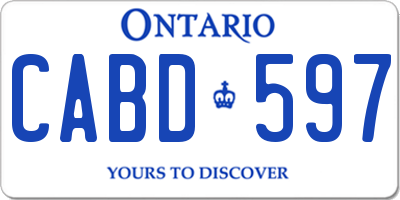 ON license plate CABD597