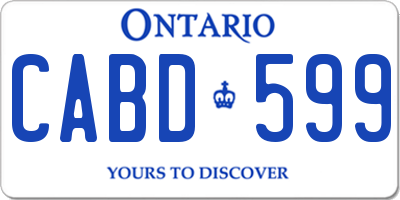 ON license plate CABD599