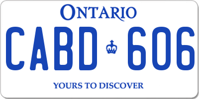 ON license plate CABD606