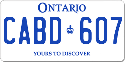 ON license plate CABD607