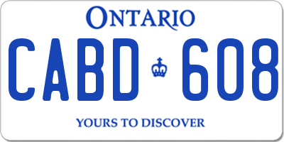 ON license plate CABD608