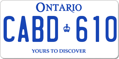 ON license plate CABD610