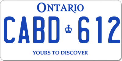 ON license plate CABD612