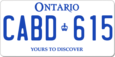 ON license plate CABD615