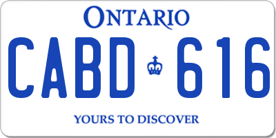 ON license plate CABD616