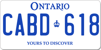 ON license plate CABD618