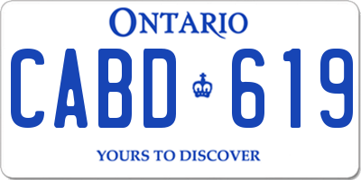 ON license plate CABD619