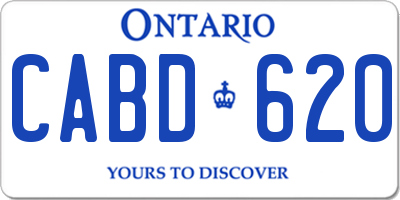 ON license plate CABD620