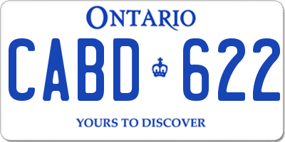 ON license plate CABD622