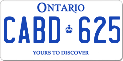 ON license plate CABD625