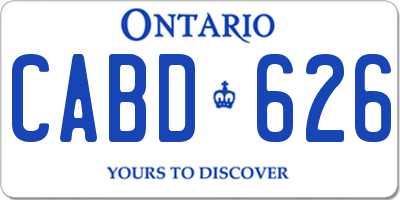 ON license plate CABD626