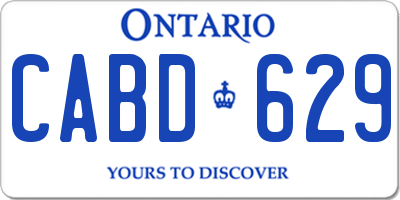 ON license plate CABD629